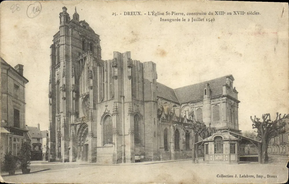 Dreux — Katedra św. Piotra, zbudowana w XIII–XVII wieku — Zbiór J. Lefebvre, Wyd. Dreux - Awers