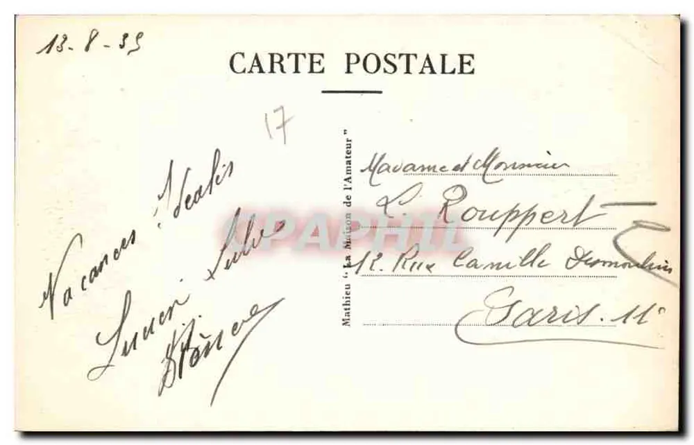 Saint-Georges-de-Didonne — O Farol — Editor: Nathieu 'La Maison de l'Amateur' n°17 - Verso