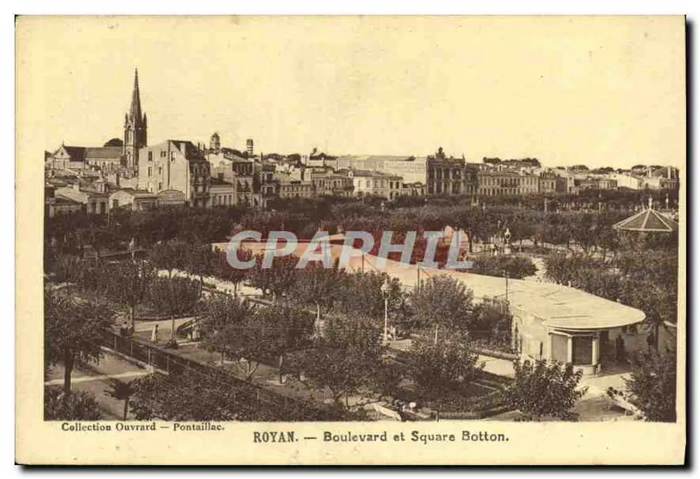 Royan — Boulevard e Praça Botton — Coleção Ouvrard — Pontaillac - Frente