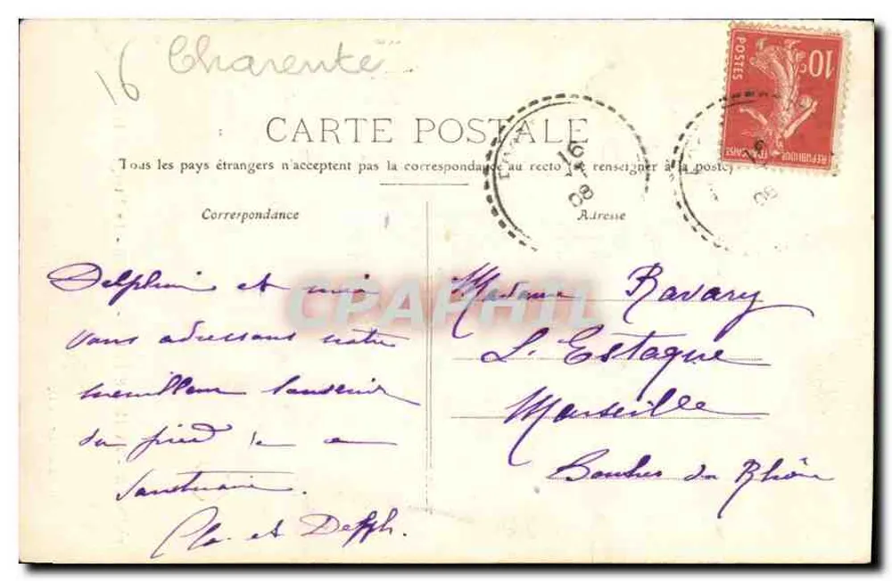 Notre-Dame de Prime-Combe — La Vierge de la Colline — Cliché de M. de G. - Verso