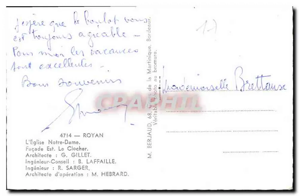 Igreja Notre-Dame — Fachada Leste, O Campanário — Tito - Verso