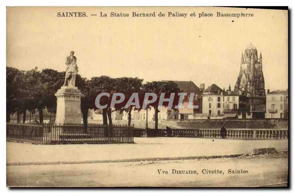 Saintes — Die Statue Bernard de Palissy und Place Bassompierre — Vve Dieuaide, Civette, Saintes - Vorderseite