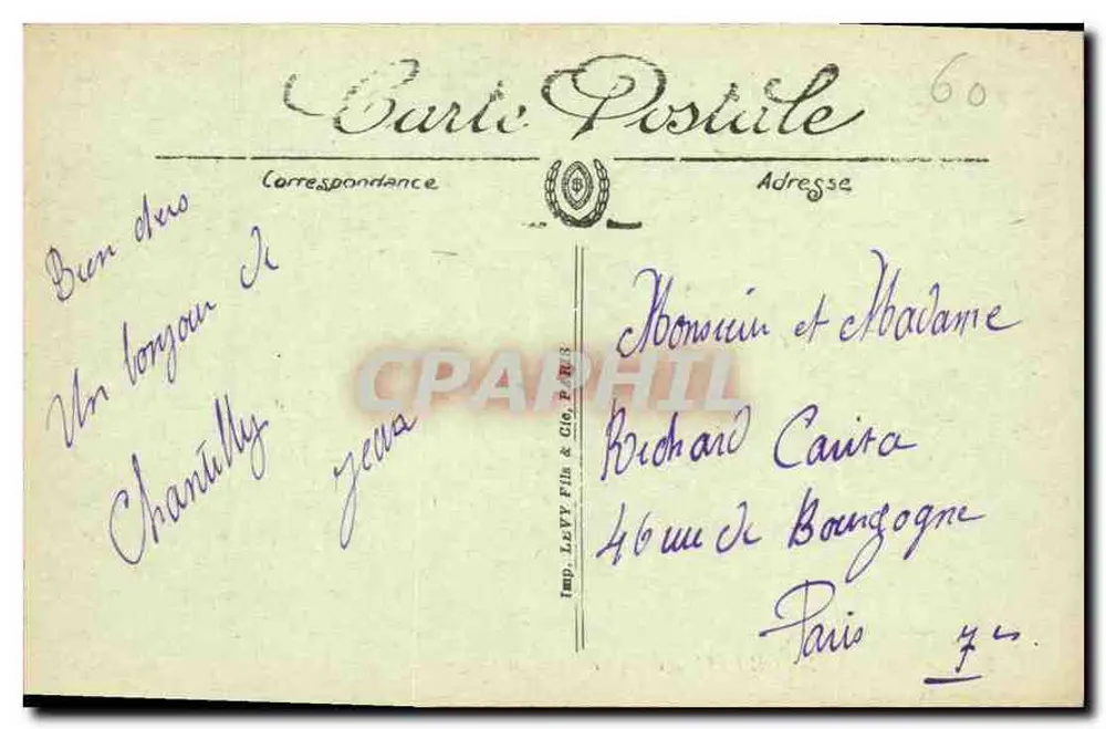 Castelo de Chantilly — As Três Avenidas — J.L. - Verso