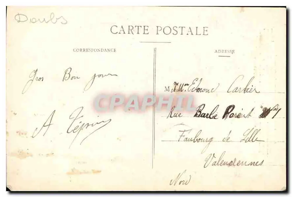 Besançon - A Relógio de St-Jean — Lembrança da Relógio Astronômico — editor não visível - Verso