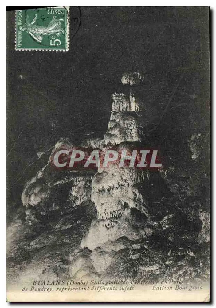 Etalans (Doubs) — Stalagmite da caverna Infernet du Poudrey — Edição Bourgeois - Frente