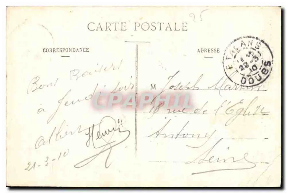 Etalans (Doubs) — Stalagmite da caverna Infernet du Poudrey — Edição Bourgeois - Verso