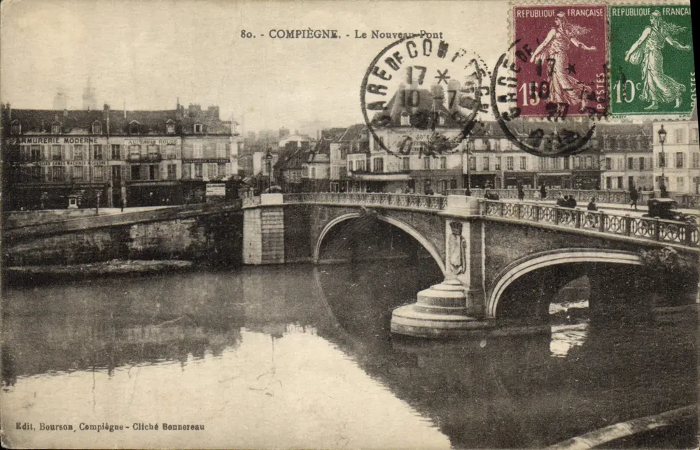 Compiègne - O Novo Ponte — editor Bourson, cliché Bonnereau - Frente
