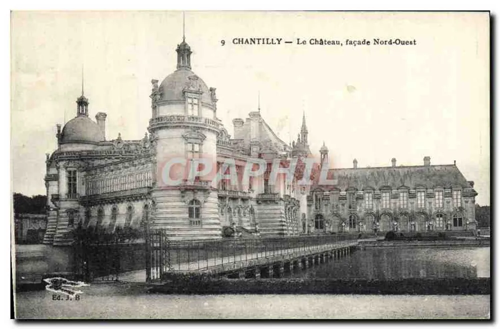 Chantilly — O Castelo, fachada Noroeste — Ed. J. B. - Frente