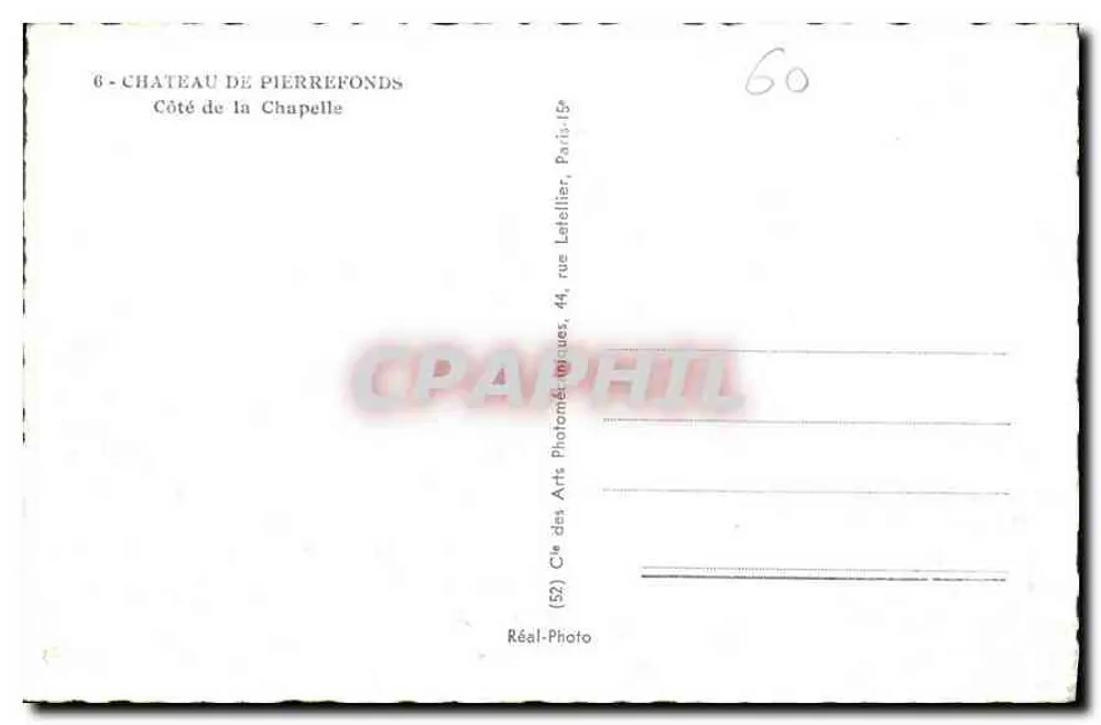 Castelo de Pierrefonds — Lado da Capela — Cie des Arts Photométriques, Paris - Verso