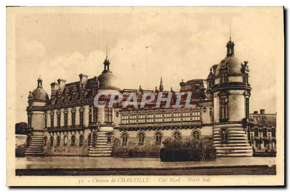 Château de Chantilly — Noordzijde — Uitgever Delabrière Chantilly, n° 51 - Voorkant