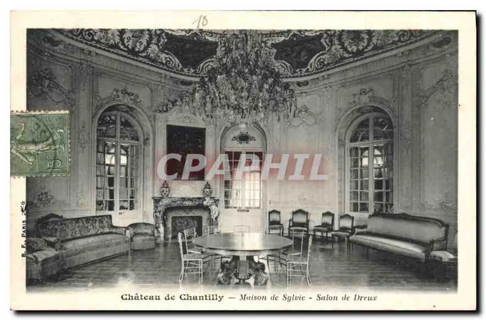 Château de Chantilly — Maison de Sylvie — Salon de Dreux — B. E. PAIN - Recto