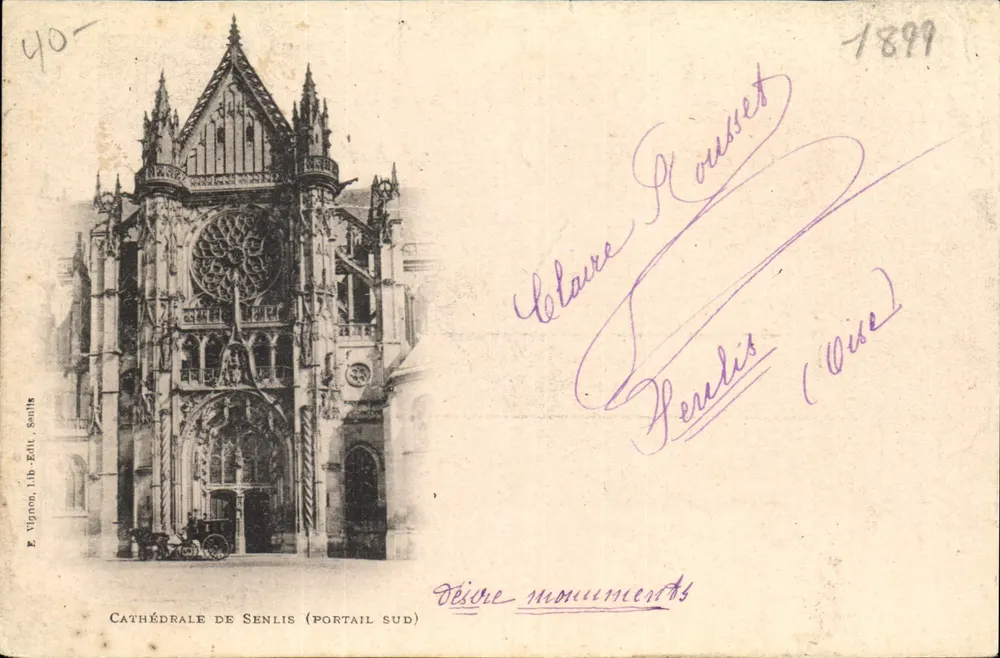 Kathedrale von Senlis (Südtor) — E. Vignon, lib. Édit. Senlis — n°40 - Vorderseite