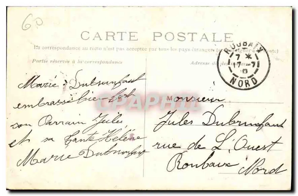 Compiègne — Castelo — Quarto da Imperatriz — Edições Novas Galerias - Verso