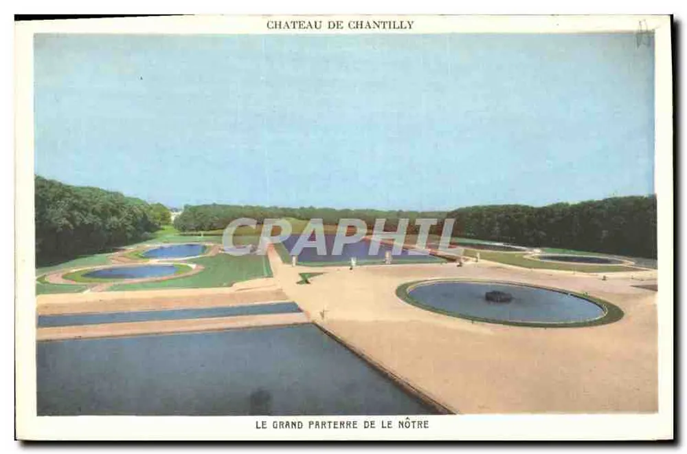 Schloss Chantilly — Der Große Parterre von Le Nôtre — Braun & Cie, Paris - Vorderseite