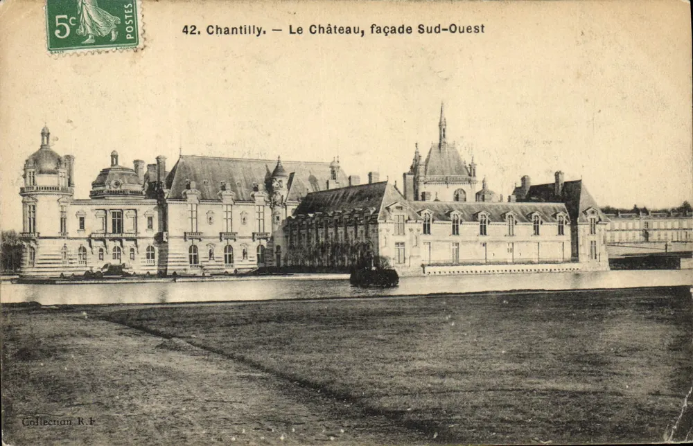 Chantilly — O Castelo, fachada sudoeste — Coleção R.F. - Frente