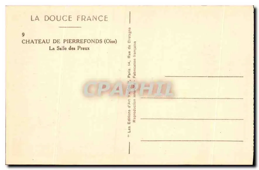 Château de Pierrefonds (Oise) — La Salle des Preux — Les Éditions d'art YVON - Verso