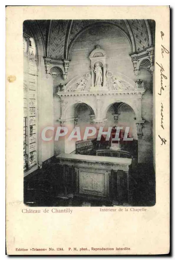 Castello di Chantilly — Interno della Cappella — Edizione Trianon No. 1244 - Recto