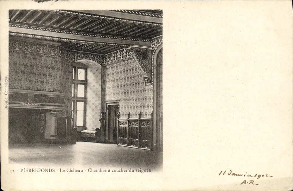 Pierrefonds - Schloss - Schlafzimmer des Herrn — Decelle, Compiegne, n°12 - Vorderseite