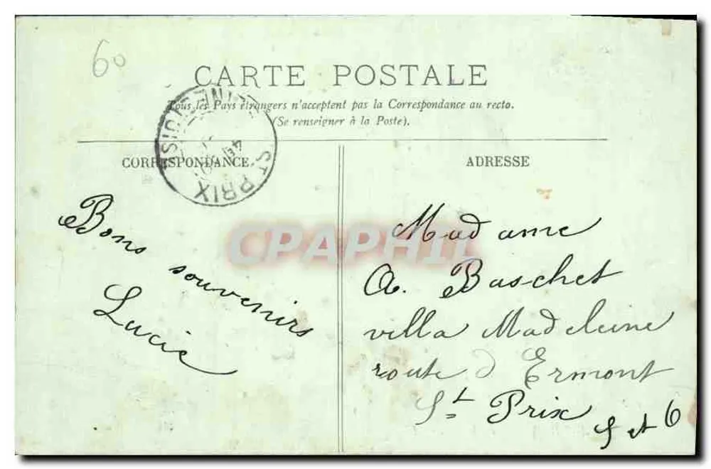 Chantilly — O Castelo — LL. — n°99 - Verso