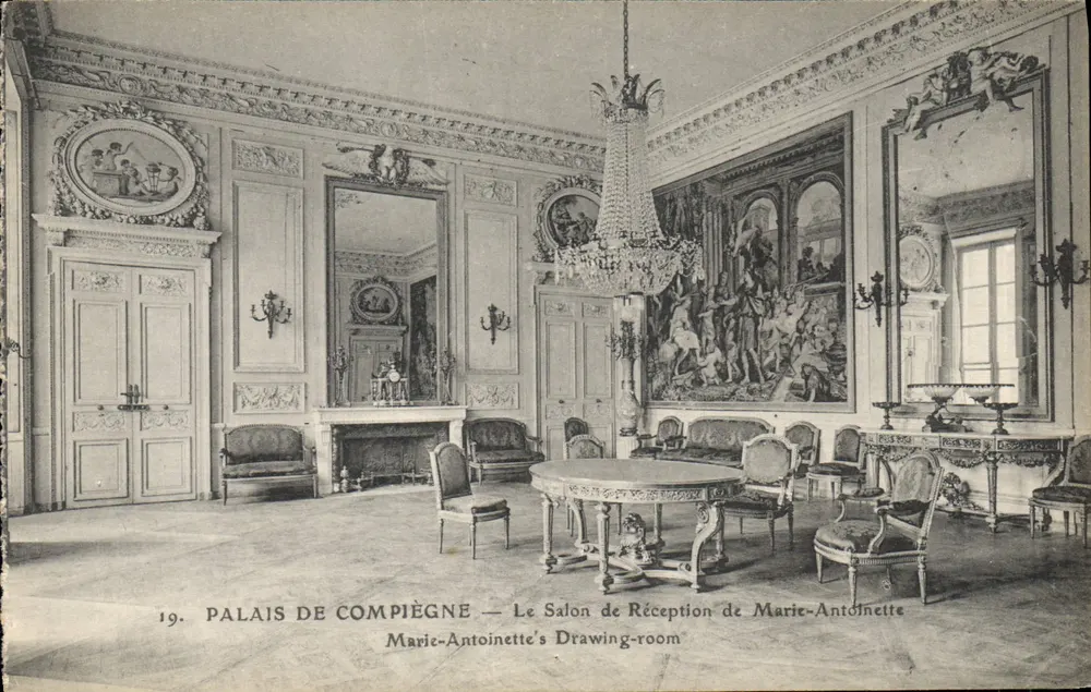 Schloss Compiègne — Der Empfangssaal von Marie-Antoinette — Verlag A. Bourdier, Nr. 19 - Vorderseite