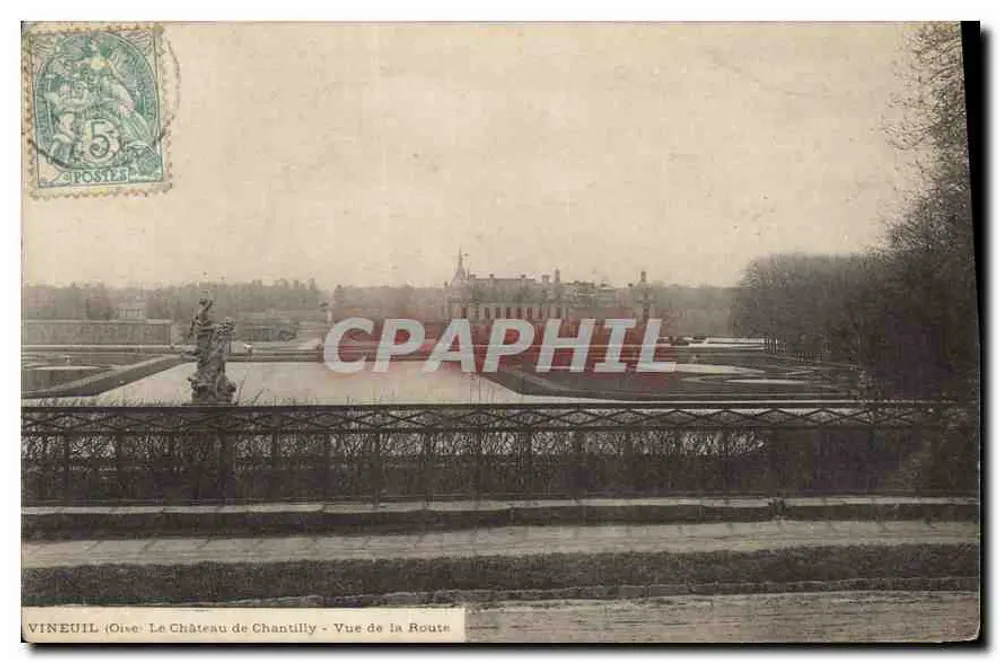 Vineuil (Oise) - Schloss Chantilly - Aussicht von der Straße - E. de Royzcki, phot. Senlis - Vorderseite