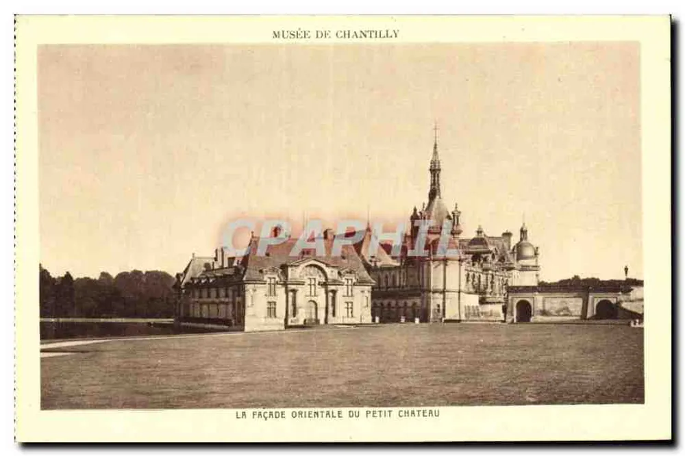 Museu de Chantilly — Facha oriental do Pequeno Castelo — Brauin & Cie, Impr.édit. Paris - Frente
