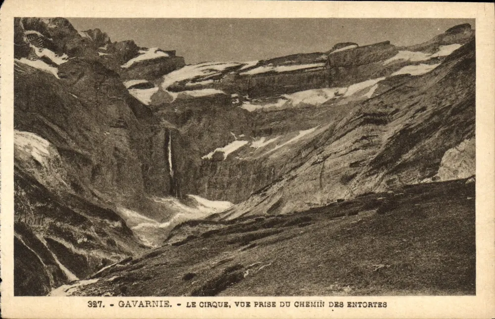 Gavarnie - Der Cirque, Ansicht vom Weg der Entortes — Serie 327, Verlag Labonne frères, Toulouse - Vorderseite