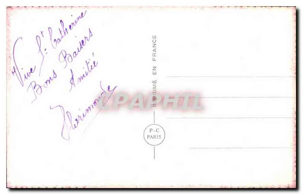 Irmã Catherine — retrato sorridente com rosa — P-C Paris n°5628 - Verso