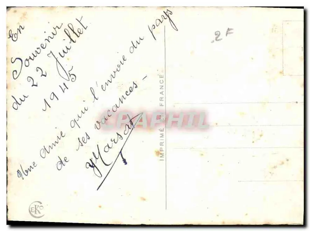 रूज़ के बूकेट — जन्मदिन — फ्रांस में मुद्रित - पीछे