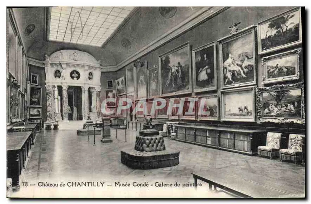 Schloss CHANTILLY — Musée Condé — Galerie der Malerei - Vorderseite