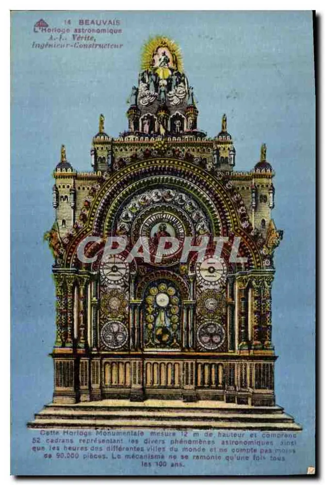 Beauvais — Die astronomische Uhr — A.-L. Vérite, Ingenieur-Constructor - Vorderseite