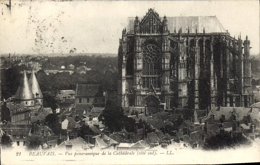 Beauvais — Panoramablick auf die Kathedrale (Südseite) — LL, n°21 - Vorderseite