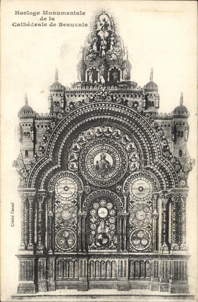 Monumentale Uhr der Kathedrale von Beauvais — Cliché Coiseil - Vorderseite