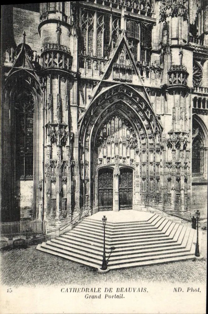 Kathedrale von Beauvais — Großer Portal — ND. Foto Nr. 15 - Vorderseite