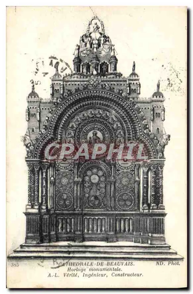 Kathedrale von Beauvais — Monumentale Uhr — A.-L. Vérité, Ingenieur, Bauherr - Vorderseite