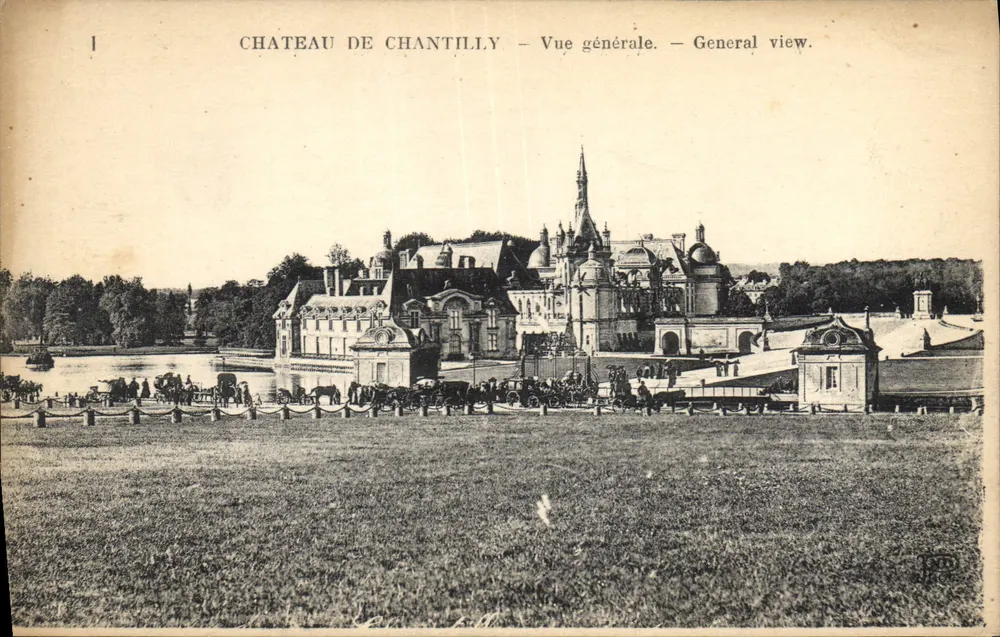 Castelo de Chantilly — Vista geral — Editor Neurwin Frères, Paris-Cobehil - Frente