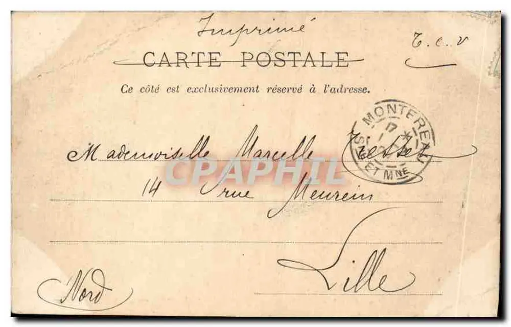 Palast von Fontainebleau — Wachzimmer — L. Ménard, Foto-Verlag, Fontainebleau. 51 - Rückseite