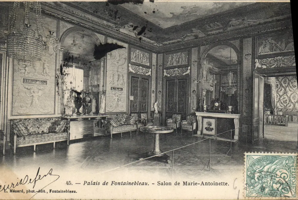 Palast von Fontainebleau — Salon de Marie-Antoinette — L. Ménard, Foto-Verlag, Fontainebleau - Vorderseite