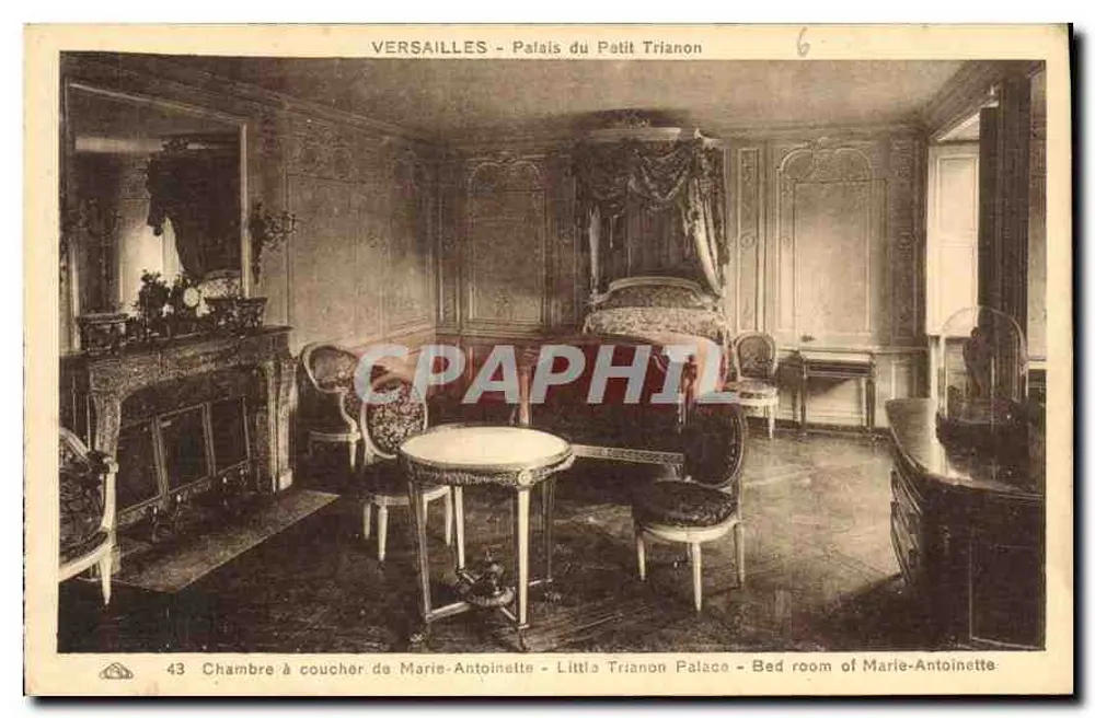 Versailles - Palast des Petit Trianon — Schlafzimmer von Marie-Antoinette — Ausgabe Nr. 43 - Vorderseite
