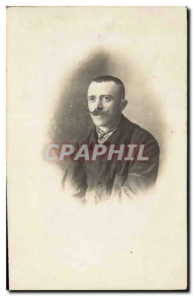 Retrato de um homem com bigode — editor desconhecido, número de série não visível - Frente