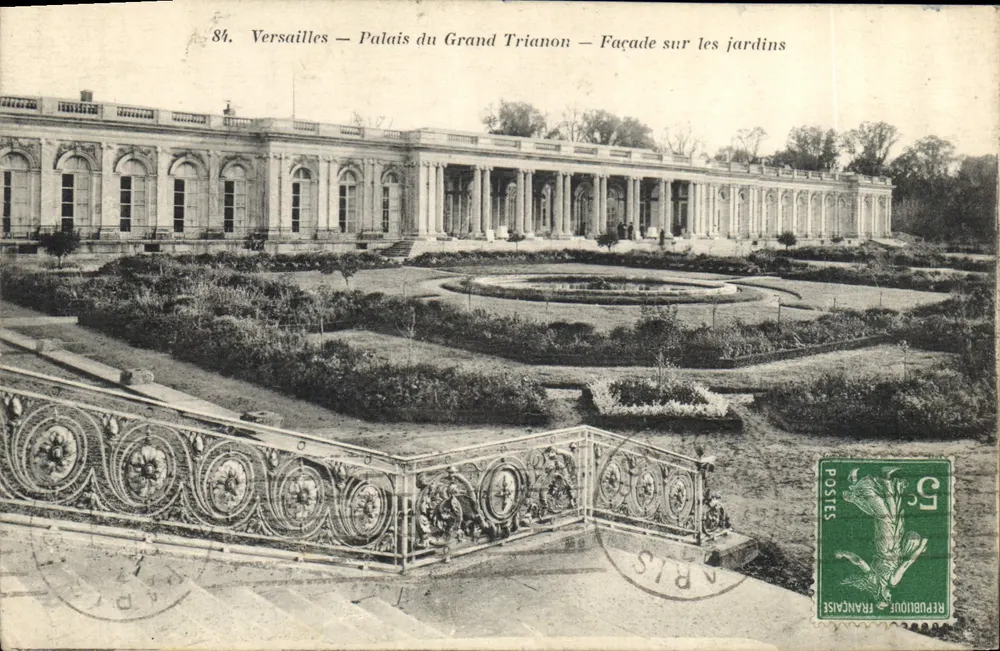 Versailles — Schloss des Grand Trianon — Fassade zum Garten — Héliotype A. Bourdier - Vorderseite