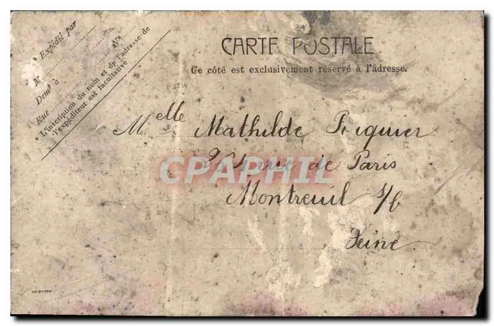 Versailles — Vista Geral do Castelo — Bilhete postal antigo n°5151, editor anônimo - Verso