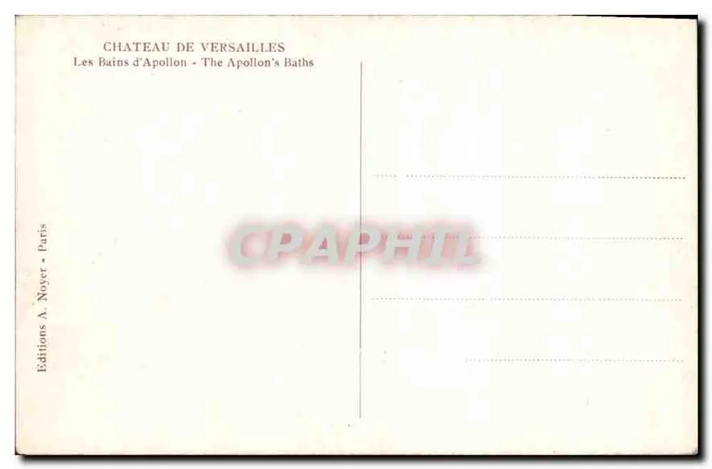 De Baden van Apollo — Château de Versailles — Éditions A. Noyer, Parijs - Achterkant