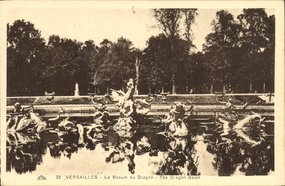 Versailles - O Bassin do Dragão - The Dragon Basin — editor '1re Amaicaine des Arts Phototechniques' - n° 25 - Frente