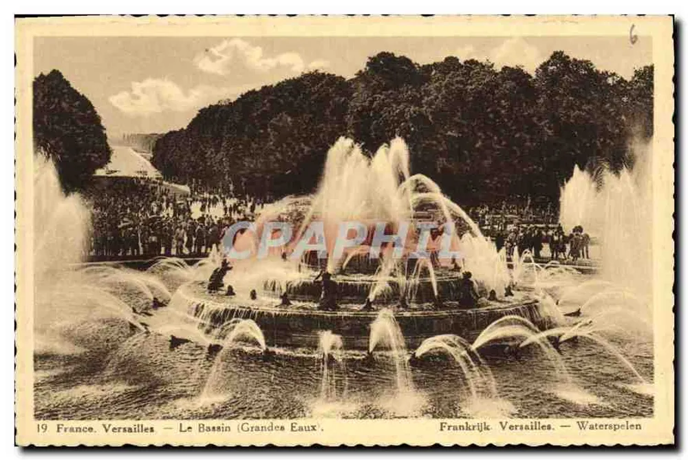 Versailles — Der Bassin (Grandes Eaux) — unbekannter Verlag, n° 19 - Vorderseite