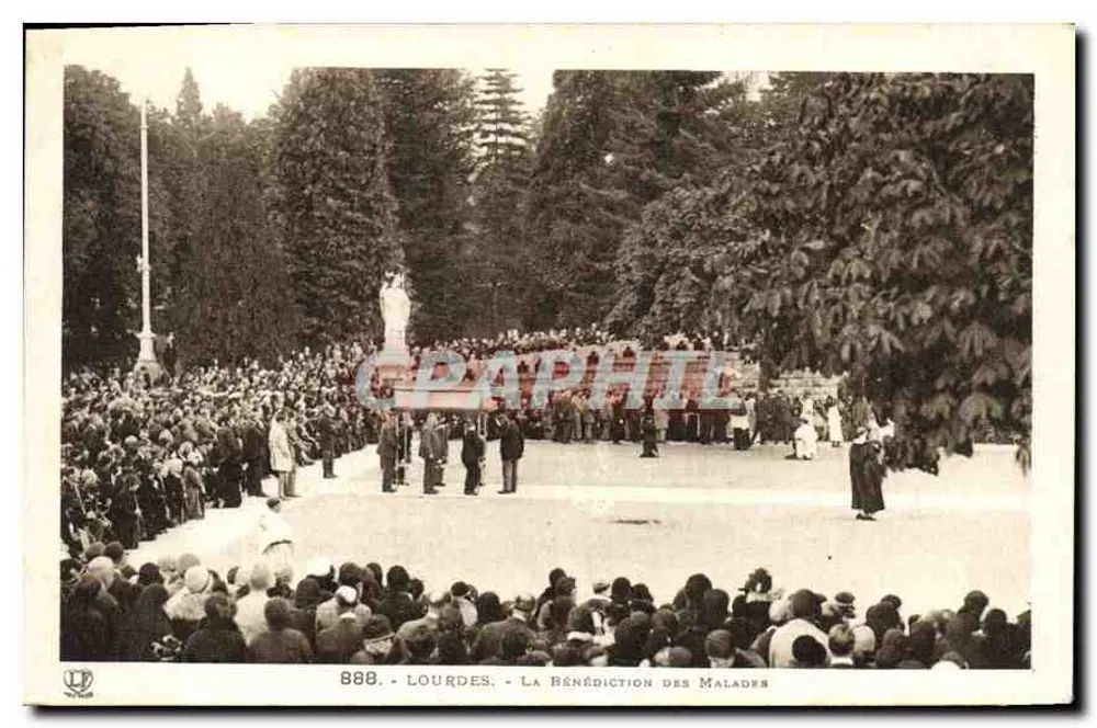 Lourdes - A Bênção dos Doentes — O Padre Labeuche, editor O Padre Labeuche, Toulouse, n° 888 - Frente