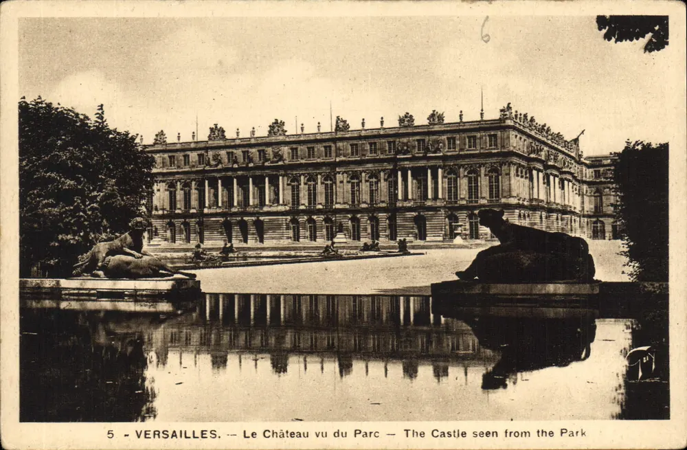 Versalhes — O Castelo visto do Parque — editor A. Leconte, Paris - Frente