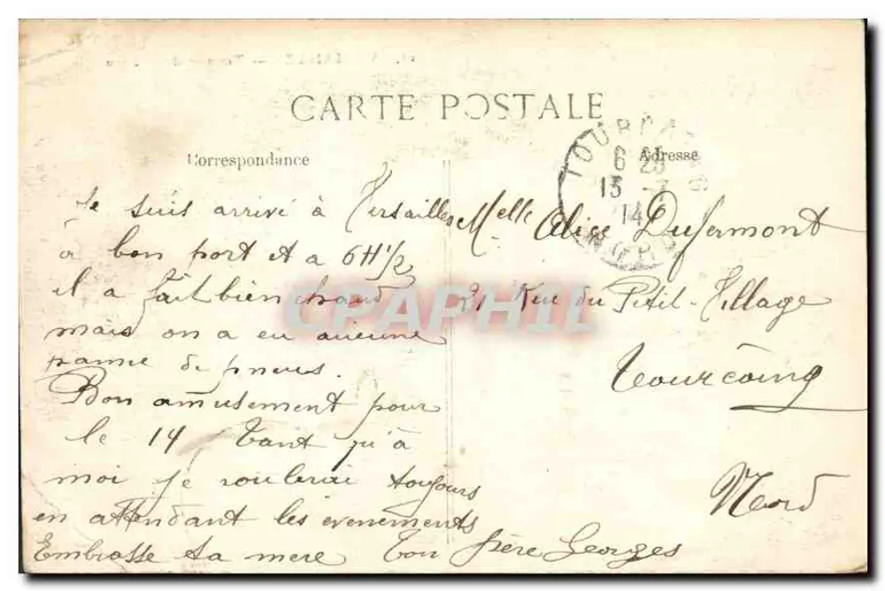 Versailles — Terrasse du Château — éditeur 'POSTES' n°23 - Verso