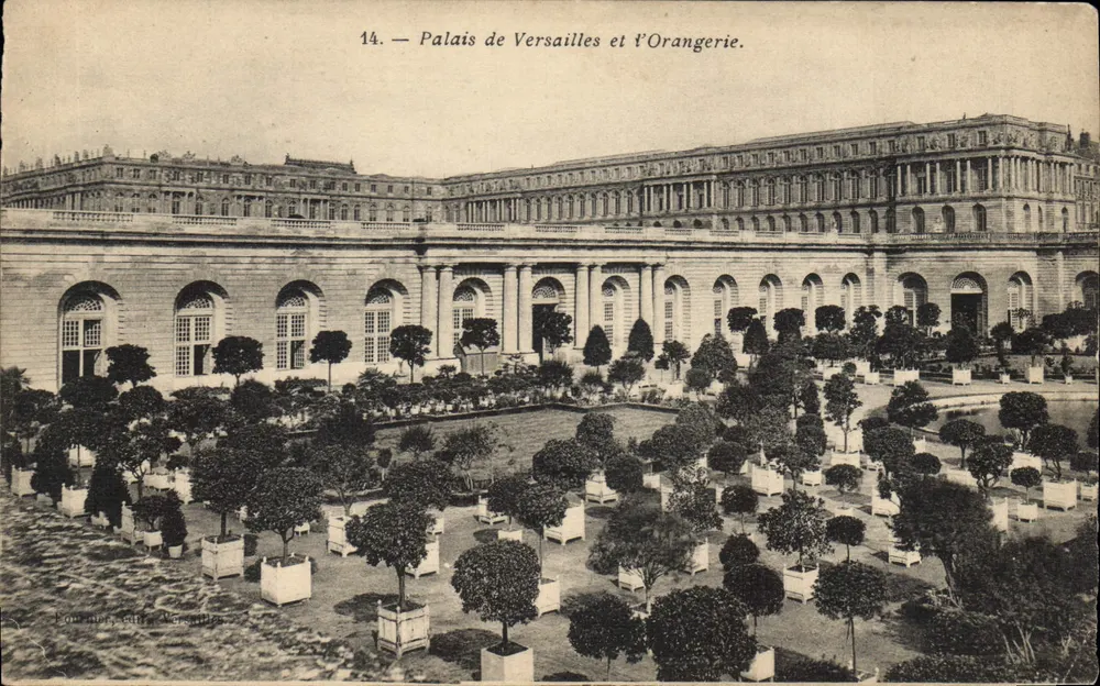 Palácio de Versalhes e a Orangerie — Editor: Édouard Lévy, n° 14 - Frente