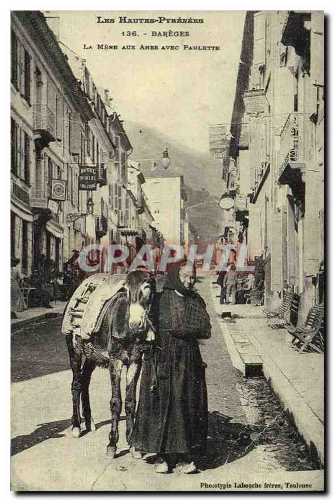 Barèges — La Mère aux Ânes mit Paulette — Phototypie Labouche frères, Toulouse - Vorderseite